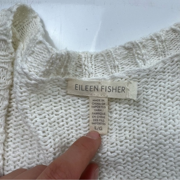 Eileen fisher women’s  white button down cotton cardigan L L42-25 - Picture 5 of 6